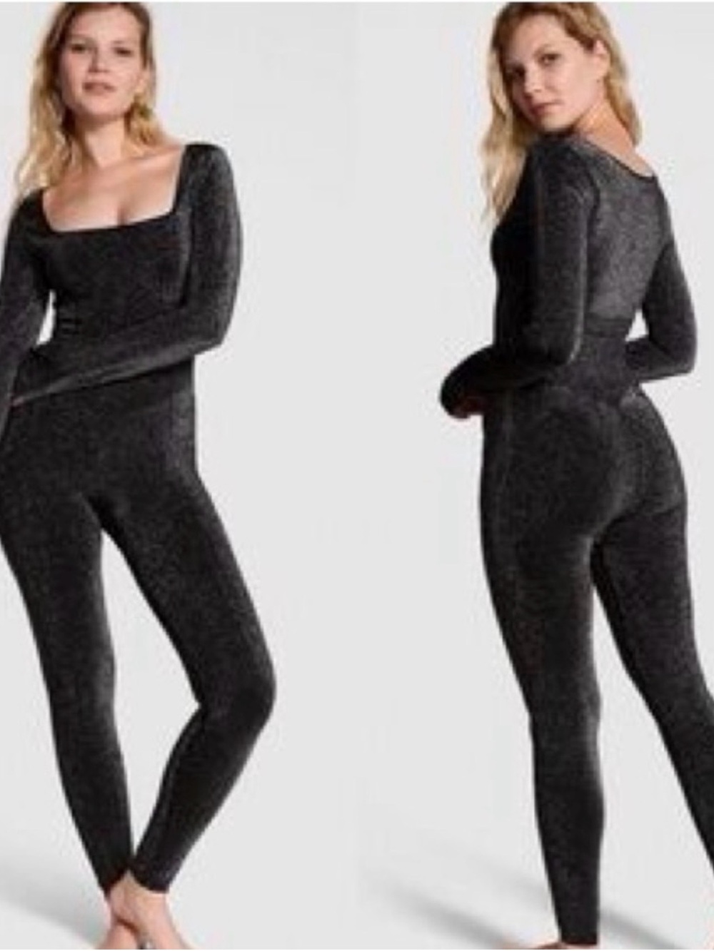 🌺NWT VS Pink Seamless Shimmer long sleeve onesie 🌺